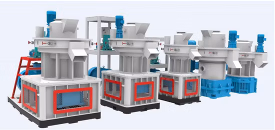 Пресс-гранулятор с кольцевой матрицей для сельскохозяйственного топлива 560 для опилок, пшеничной соломы, рисовой шелухи, кокоса, скорлупы арахиса, подсолнечника, пальмовых листьев, жома, биомассы, древесных гранул.